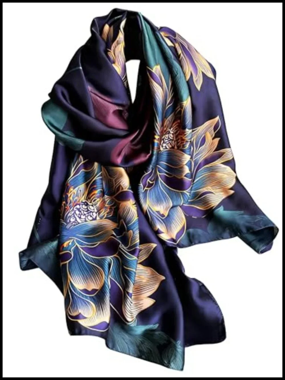 Silky Satin Scarf for Women, Lightweight Shawl Wrap, Versatile Hair Neck Scarf